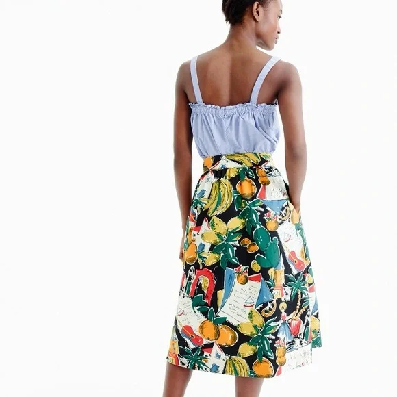 J Crew Postcard Print Midi Skirt - Picture 4 of 4
